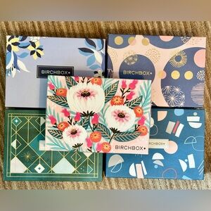 Set of five (5) beautiful Birchbox boxes, empty. Lovely for craft storage.